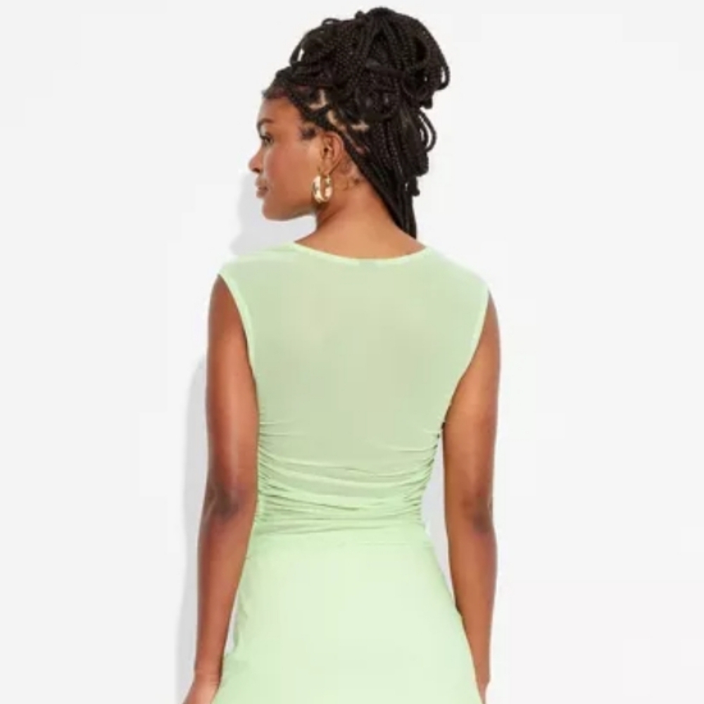 Wild Fable Ruched Mesh‎ Top - Picture 3 of 6